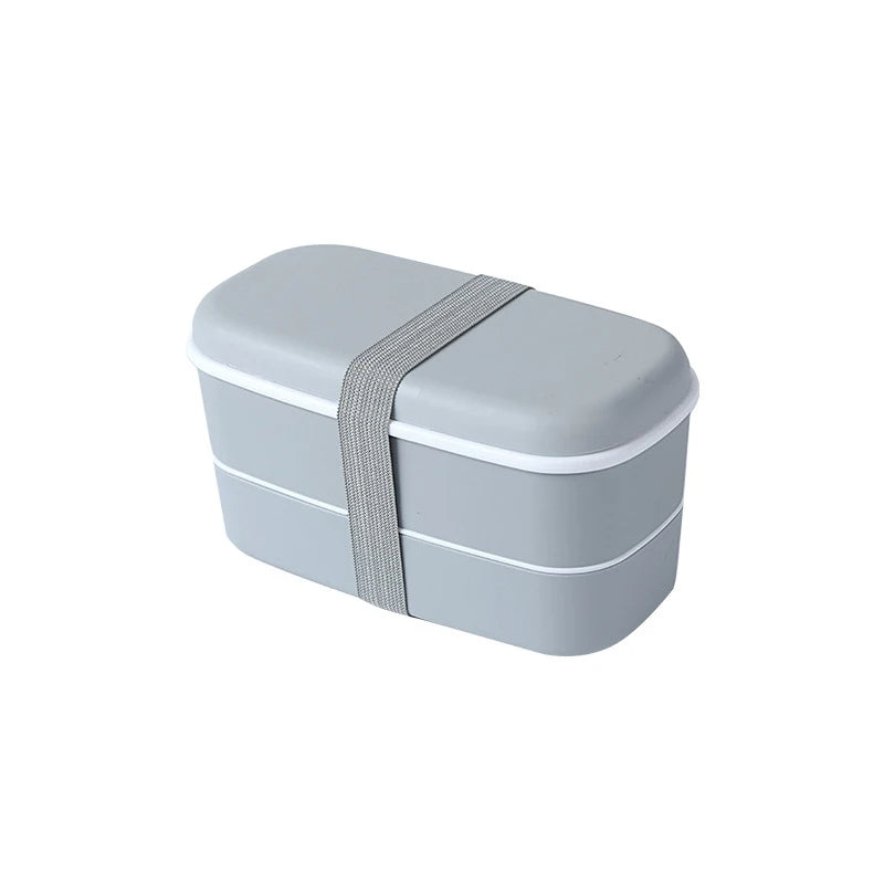Doppellagige Bento Lunchbox – Auslaufsicher & Mikrowellengeeignet – Mit Essstäbchen – Tragbare Lebensmittelaufbewahrung