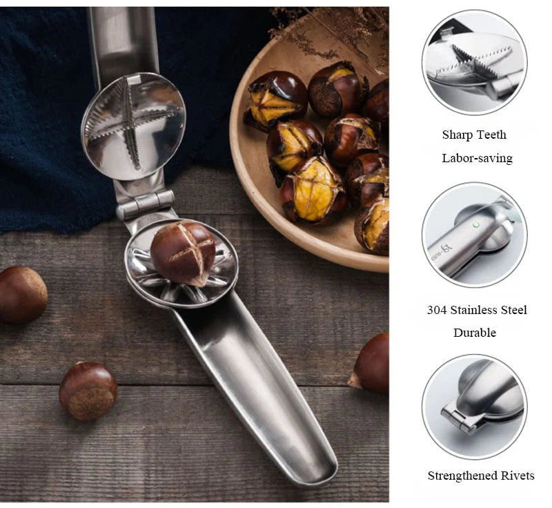 Edelstahl Kastanienöffner – Sicher, Ergonomisch, Spülmaschinenfest