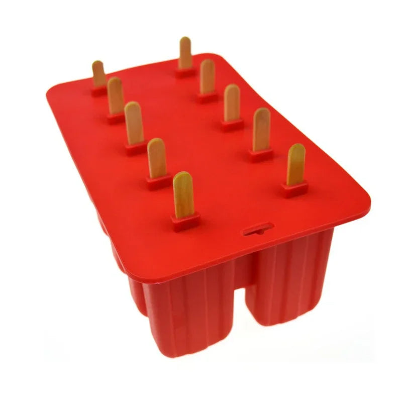 Eisformen aus Silikon – 10er Set – Lebensmittelecht & BPA-frei – 8,8 x 5,7 Zoll
