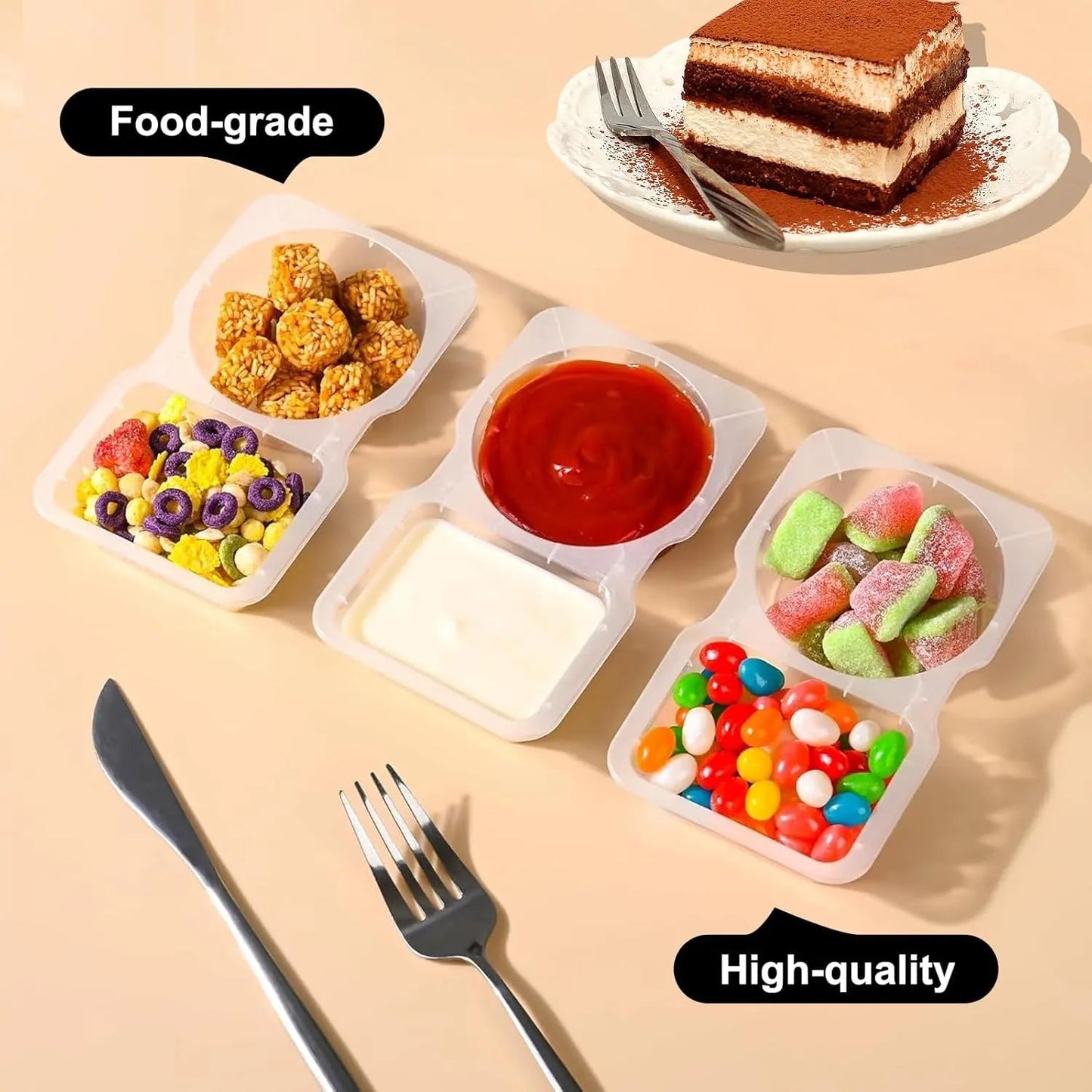 10er-Set Wiederverwendbare Snackbehälter (130 ml) – Mit Doppelkammer & Auslaufschutz Mivoza Deutschland