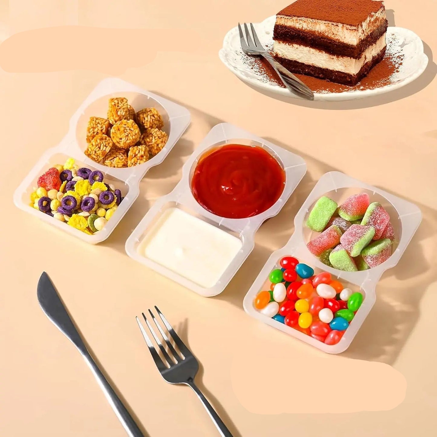 10er-Set Wiederverwendbare Snackbehälter (130 ml) – Mit Doppelkammer & Auslaufschutz Mivoza Deutschland