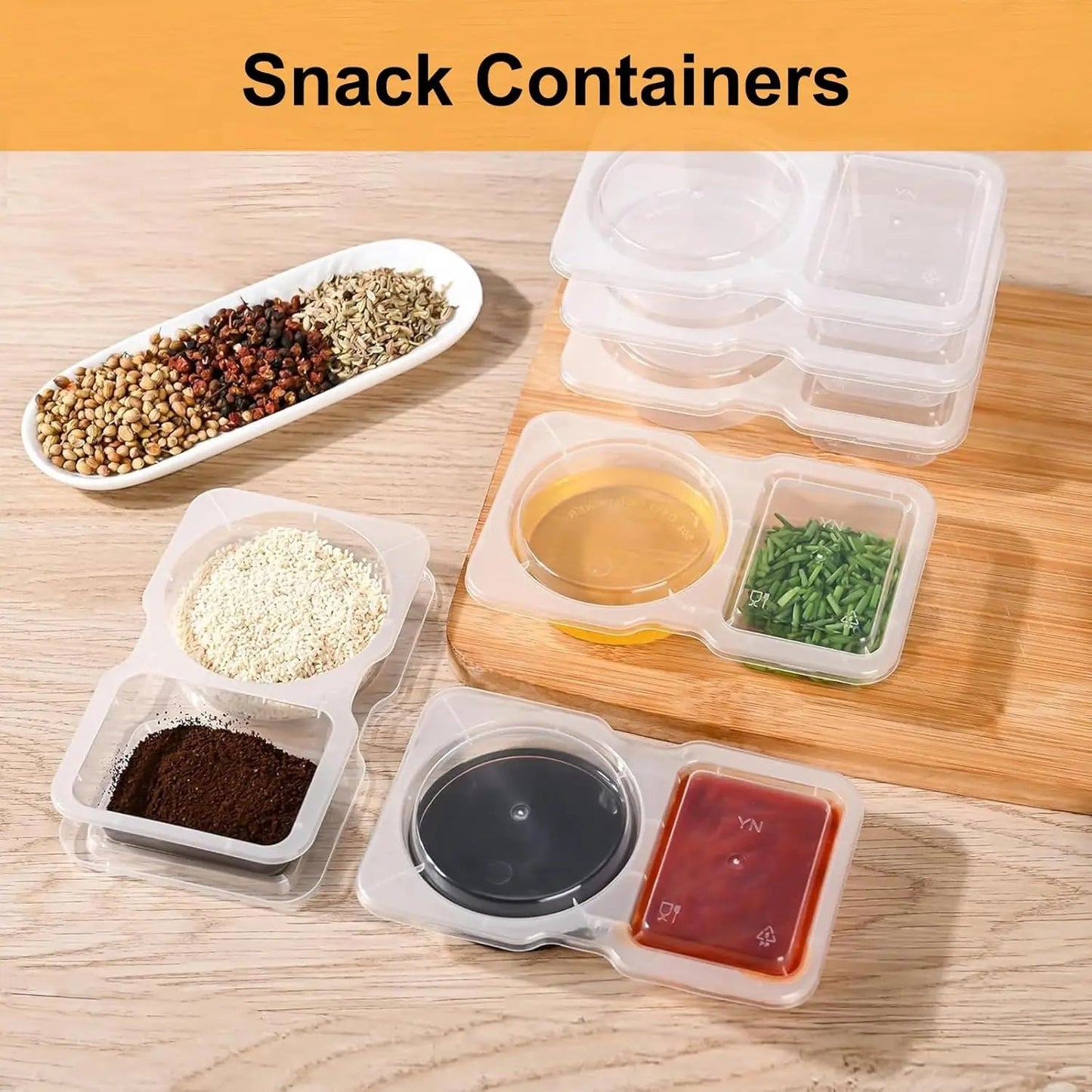 10er-Set Wiederverwendbare Snackbehälter (130 ml) – Mit Doppelkammer & Auslaufschutz Mivoza Deutschland