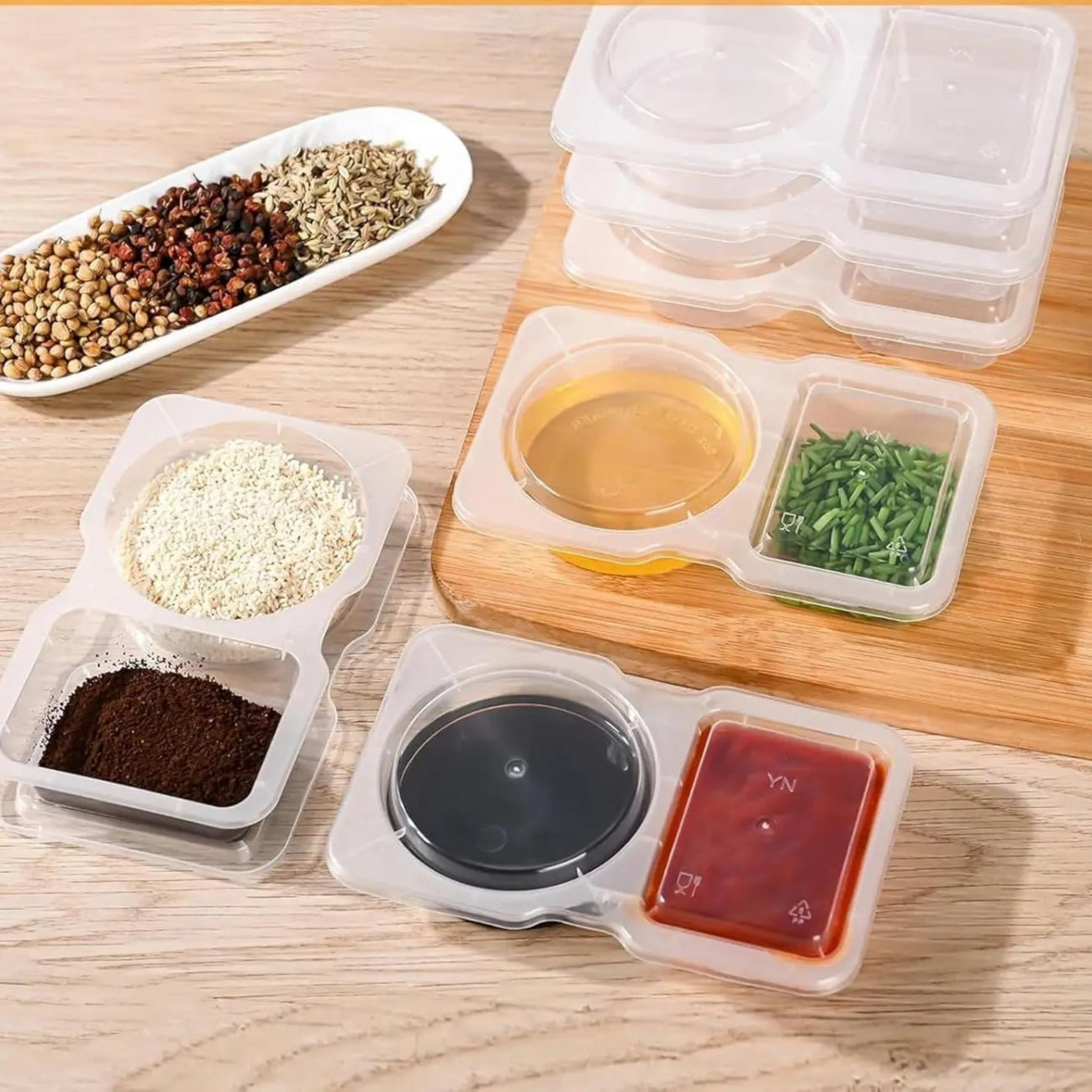 10er-Set Wiederverwendbare Snackbehälter (130 ml) – Mit Doppelkammer & Auslaufschutz Mivoza Deutschland