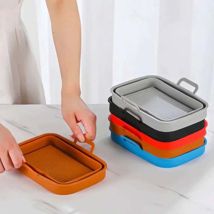 Faltbare Silikon-Backformen für Heißluftfritteusen (2er-Set)