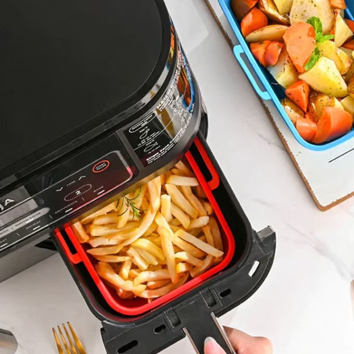 Faltbare Silikon-Backformen für Heißluftfritteusen (2er-Set)
