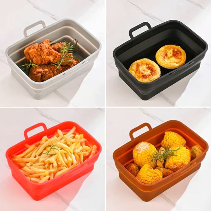 Faltbare Silikon-Backformen für Heißluftfritteusen (2er-Set)
