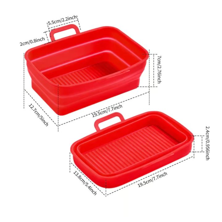 Faltbare Silikon-Backformen für Heißluftfritteusen (2er-Set)