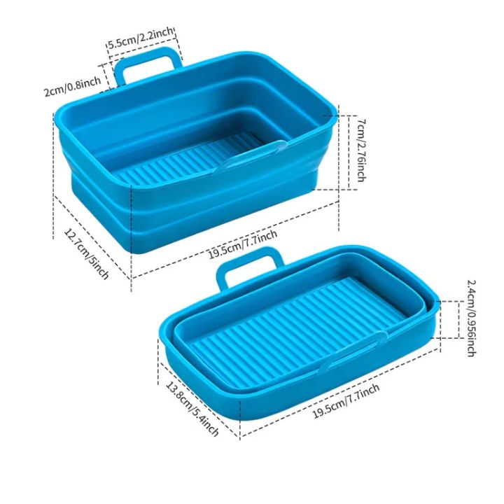 Faltbare Silikon-Backformen für Heißluftfritteusen (2er-Set)