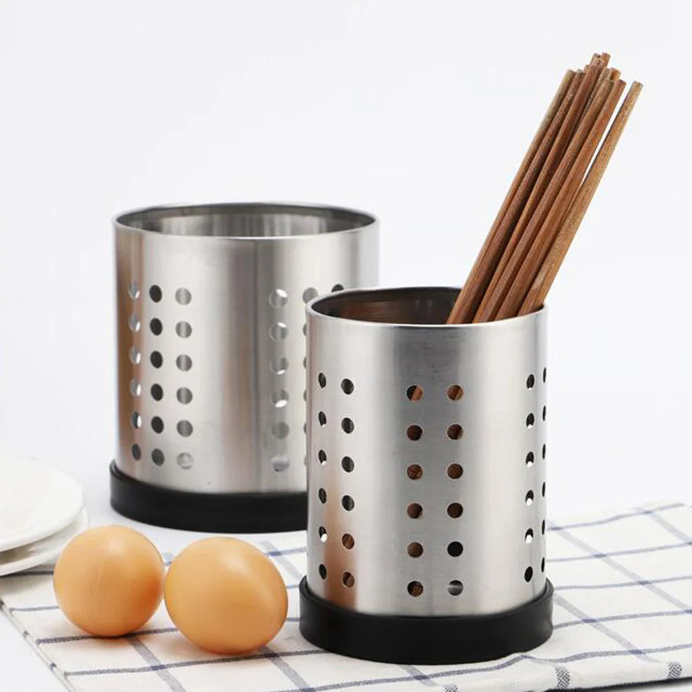Besteckhalter Küchenorganisator aus Edelstahl, Ablage für Löffel, Gabel, Essstäbchen und Besteck – Praktischer Aufbewahrungskorb, 13x9,9 cm