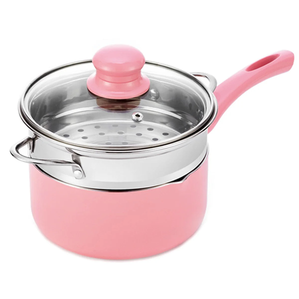 Antihaftbeschichteter Milchtopf mit Edelstahl-Dampfeinsatz, 1,4L, Aluminium