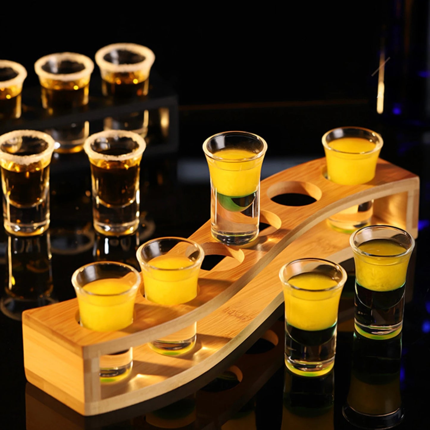 Gläserhalter aus Holz – 6-Loch Design – Organizer für Bar & Küche