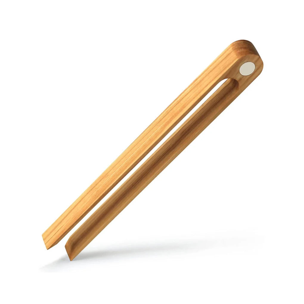 Bambus Toasterzange 2er Set – Magnetisch, Runde Spitze, 22 cm,, Wiederverwendbar Hitzebeständig