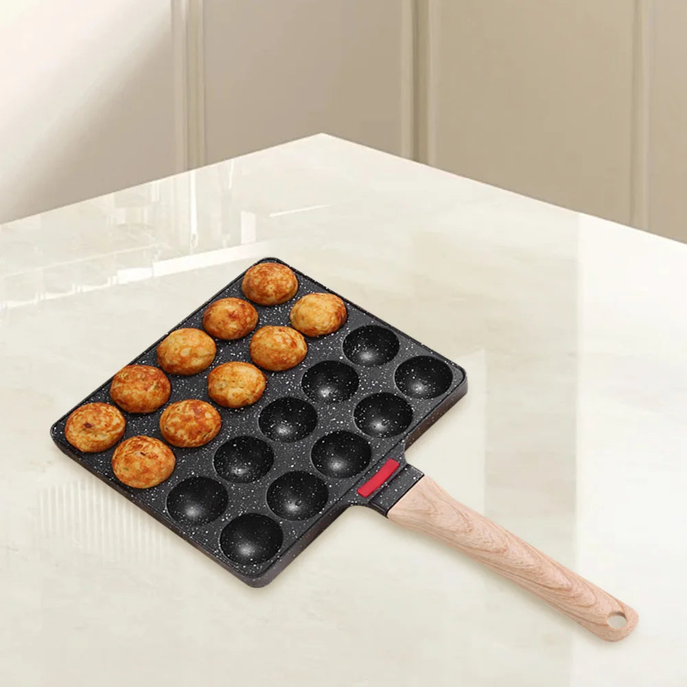 Takoyaki Pfanne Antihaft – 20er Form für Octopusbällchen & Mini-Pfannkuchen, Aluminium, 8,7 x 7,5 cm