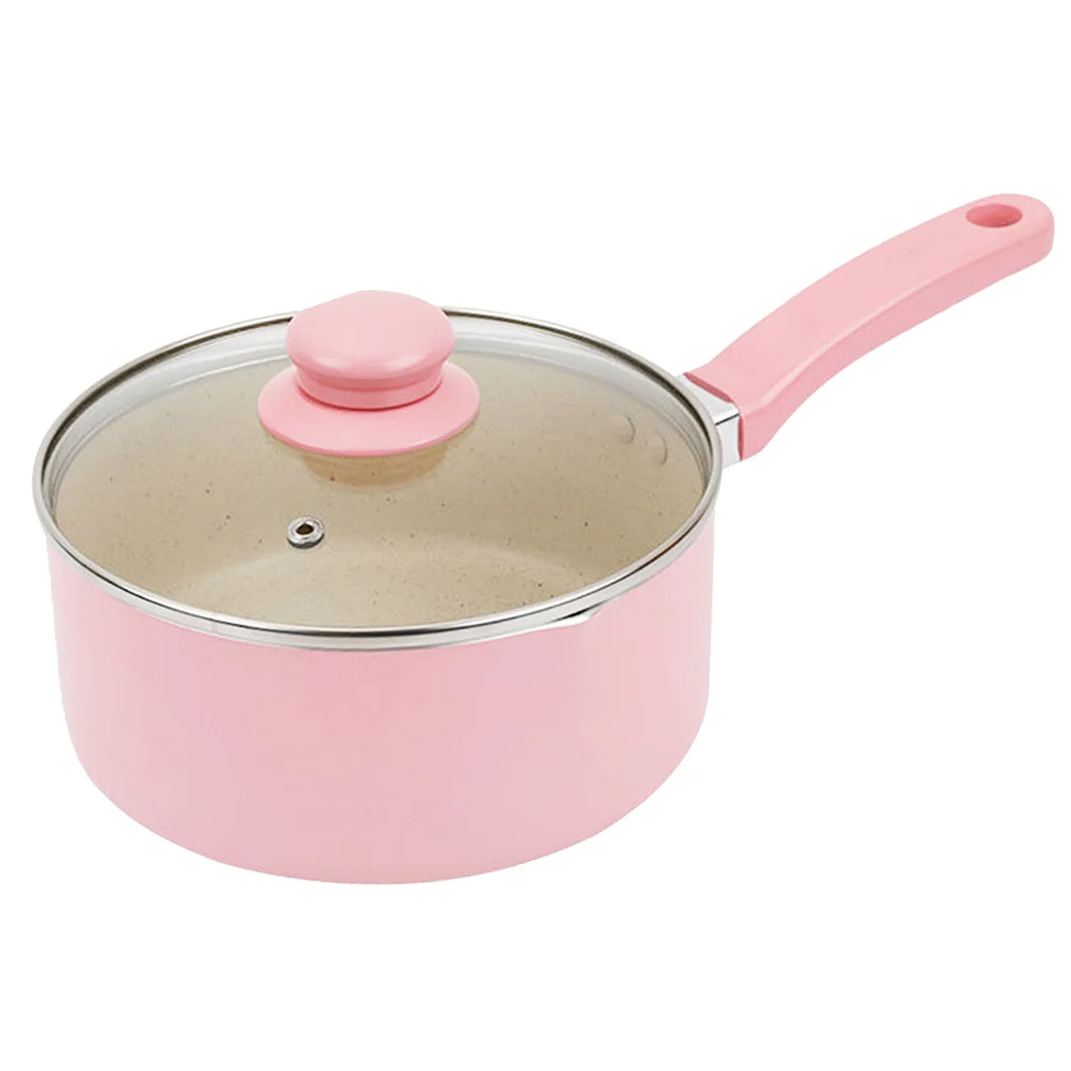 Antihaftbeschichtete Aluminium-Stielkasserolle mit Deckel 1,4L – für Milch & Saucen