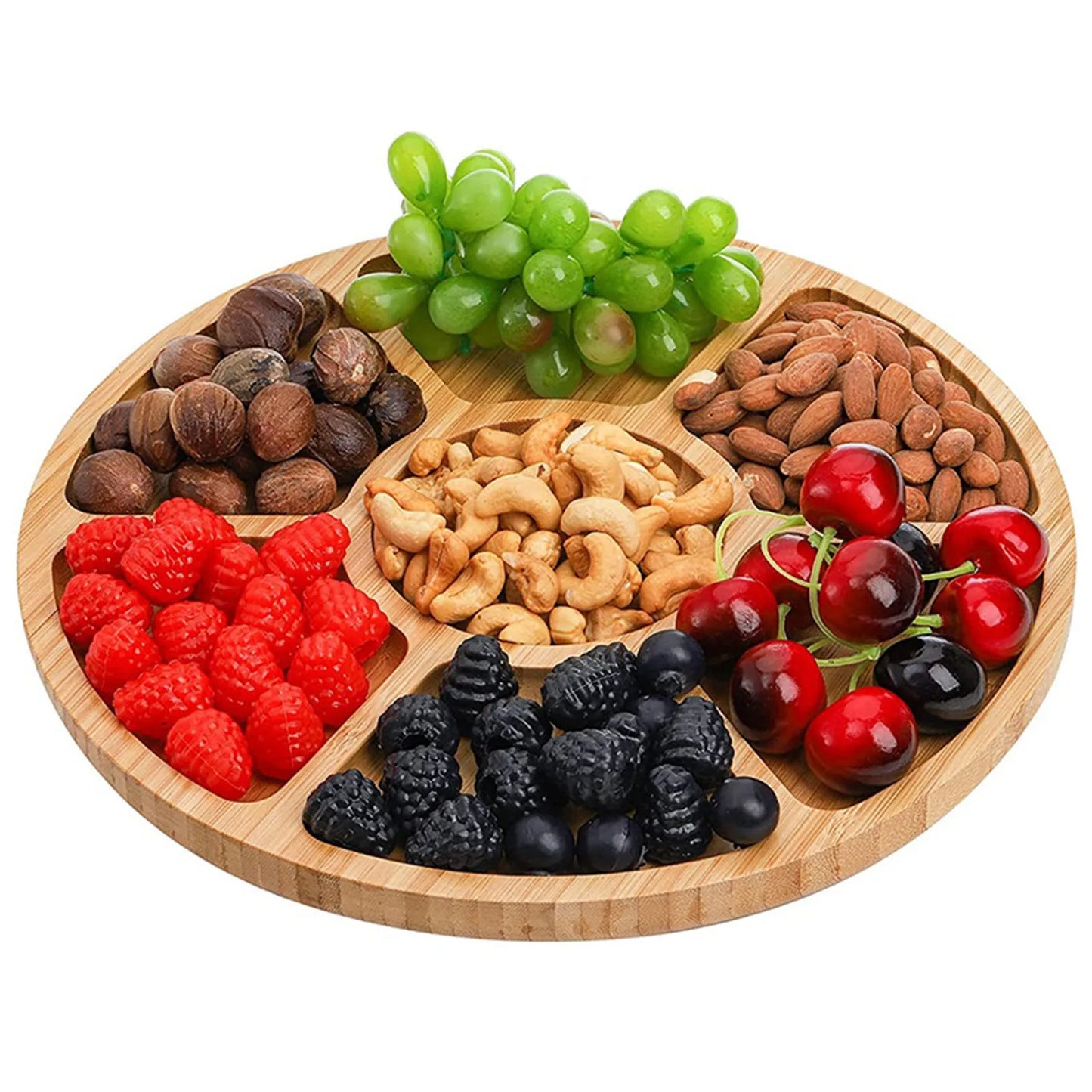 Bambus Snackschale mit 5 Fächern – Ø 20 cm