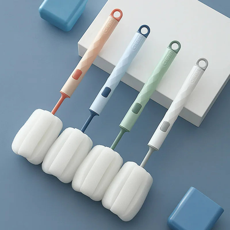2er Set Soft Sponge Cup Brush, Lange Griffe, Flaschen- & Glasbürste für Reinigung von Gläsern, Tassen und Flaschen – Spülbürste für Küche