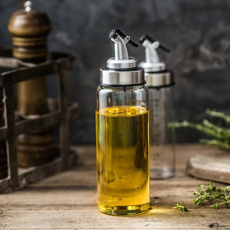 500ml Ölflasche aus Borosilikatglas – Tropffreier Spender für Öl, Essig & Sojasauce – Staubdicht & Hygienisch