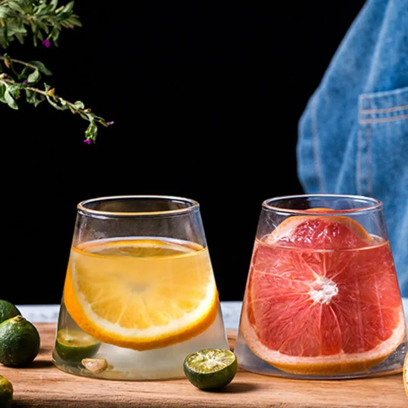 Set aus 2 hitzebeständigen Glasbechern – Bergform – Borosilikatglas – 300 ml & 360 ml