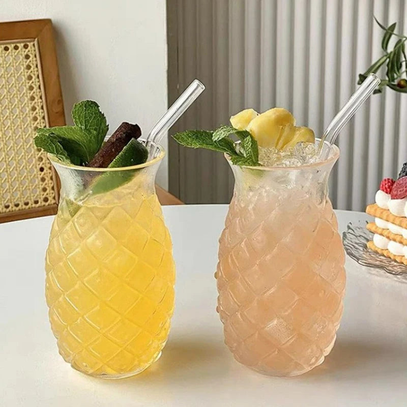 Set von 2 Ananas Cocktailgläsern – Kreative Glasbecher für Cocktails, Wasser und Wein – 480 ml für Zuhause oder Party