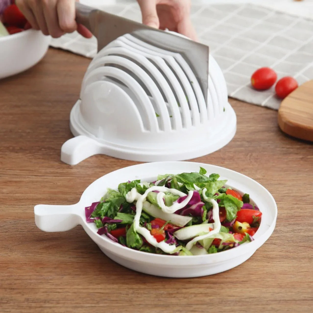 Gemüseschneider mit Gitter – Praktischer Zerkleinerer für Obst und Gemüse, Dicer für Salat und Snacks, Küchen Gadget