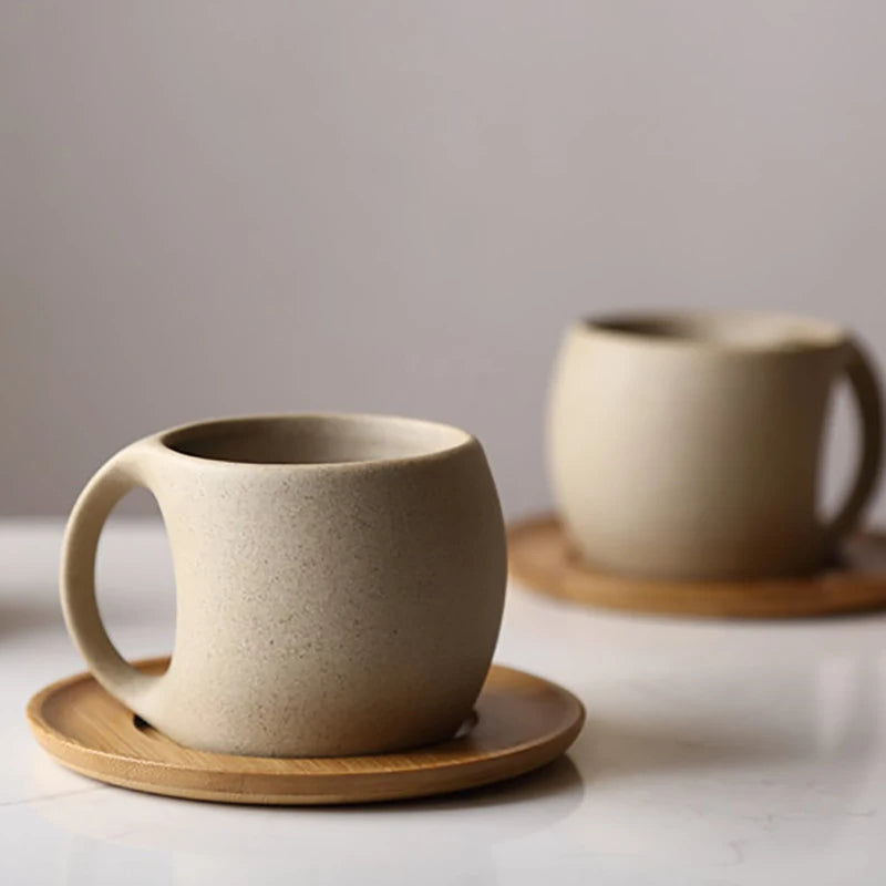 Set aus 3 Kaffeetassen mit Untertassen – Keramik – 220 ml – Perfekt für Frühstück & Nachmittagstee