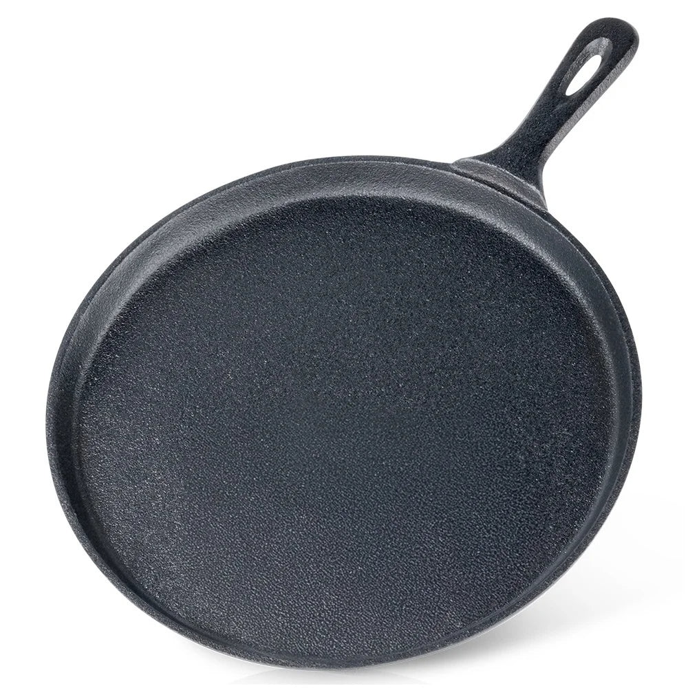 Gusseiserne Pfanne 26 cm – Induktion & Ofen geeignet, Perfekt für Pfannkuchen & Pizza