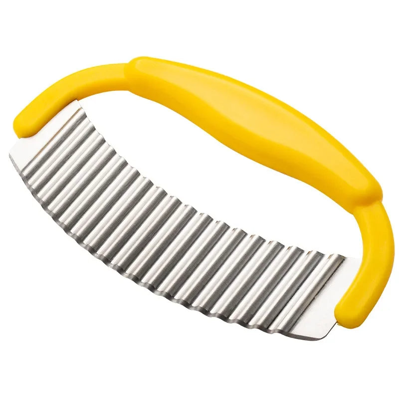 Edelstahl Wellenmesser für Pommes, Robuster Kartoffelschneider für Wellenschnitt, 19.5 x 11.8 cm