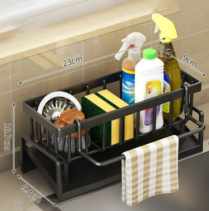Küchen Aluminium Abtropfregal Organizer – Wandmontage, Rostfrei, 30 cm