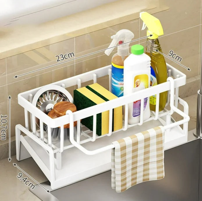 Küchen Aluminium Abtropfregal Organizer – Wandmontage, Rostfrei, 30 cm