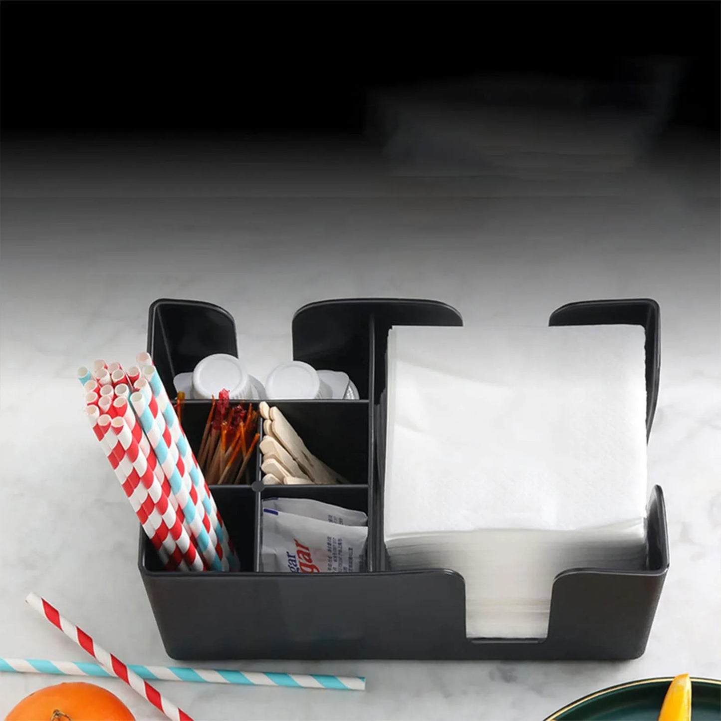 Bar Caddy Organizer – Kompakte Servietten- und Strohhalmhalterung für Bar, Restaurant & Zuhause