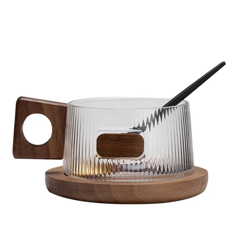 Kaffeetassen Set – 250 ml Gläser mit Untertasse & Löffel – Ideal für Tee & Kaffee
