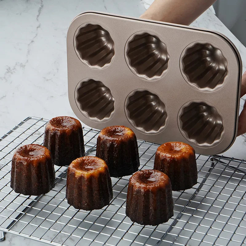 Muffinform – 6/12 Cups – Runde Backform aus Karbonstahl für Desserts & Kuchen