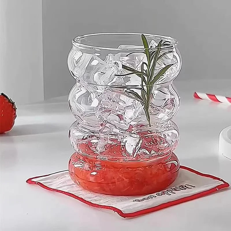 3 Stück 350ml Ins Transparente Gläser, Hitzebeständige Rupsenglas Becher, Kaffeetassen für Bier, Saft, Milch & Wasser