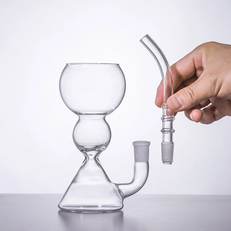 Absintglas – 400 ml – Hitzebeständiges Borosilikatglas mit Strohhalm – Ideal für Cocktails