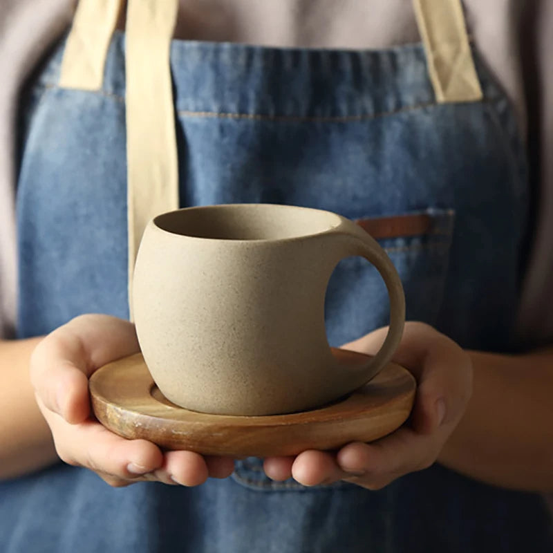 Set aus 3 Kaffeetassen mit Untertassen – Keramik – 220 ml – Perfekt für Frühstück & Nachmittagstee