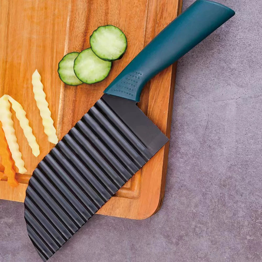 Edelstahl Crinkle Schneider für Gemüse & Kartoffeln – Scharfes Messer, 28,5 cm