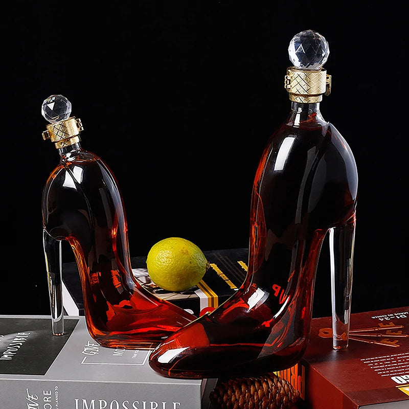 Whisky Karaffe in High Heel Form – 375 ml & 700 ml Glas Flasche für Rum, Vodka, Wein & Likör