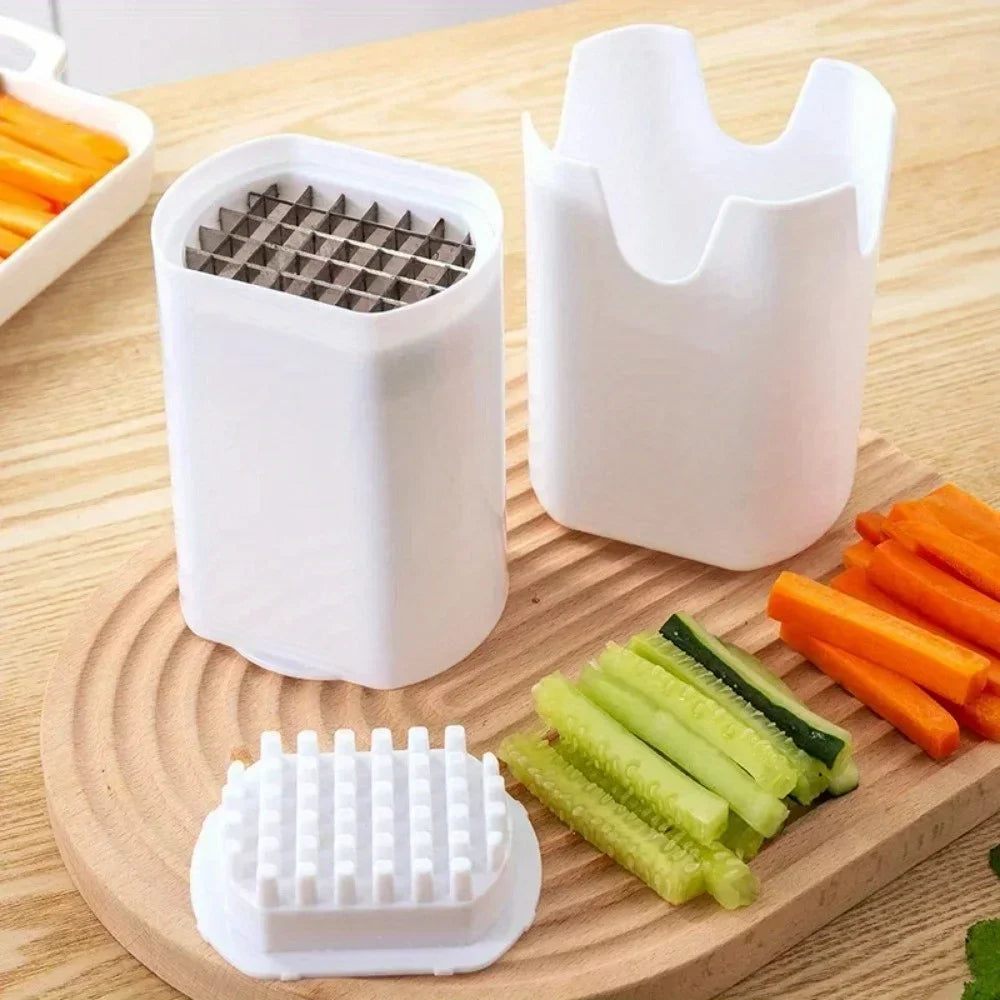 Manueller Pommes-Schneider – Edelstahl Gemüseschneider für Kartoffeln, Obst & Gemüse, Weiß