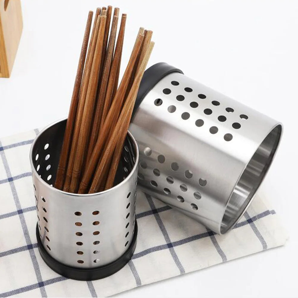Besteckhalter Küchenorganisator aus Edelstahl, Ablage für Löffel, Gabel, Essstäbchen und Besteck – Praktischer Aufbewahrungskorb, 13x9,9 cm