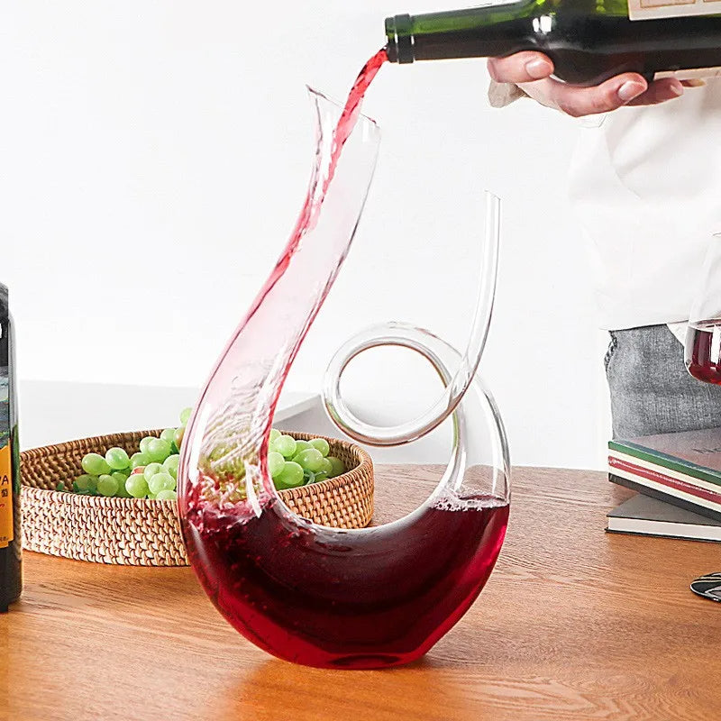 Kristall Weindekanter 1500 ml – Hochwertige Zwanenform mit Spiraldesign – Perfekt für Wein & Champagner