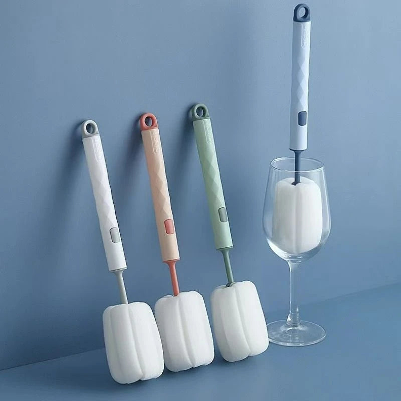2er Set Soft Sponge Cup Brush, Lange Griffe, Flaschen- & Glasbürste für Reinigung von Gläsern, Tassen und Flaschen – Spülbürste für Küche