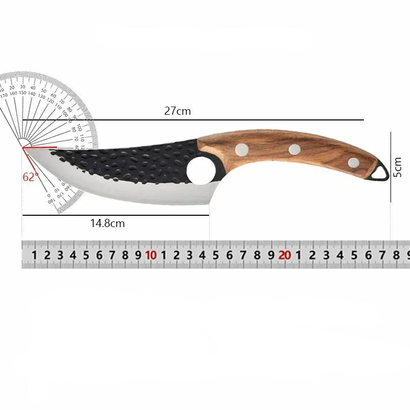 Geschmiedetes Hackmesser – Scharfes Edelstahl Küchenmesser für Fleisch & Fisch, 27,5 cm