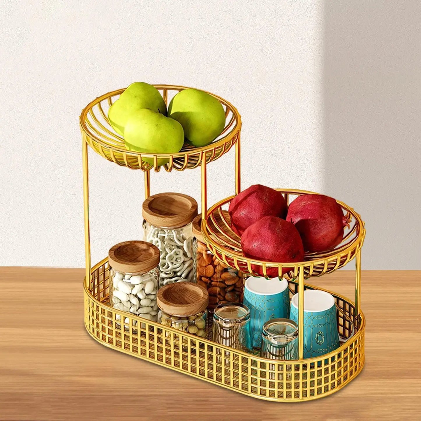 Multifunktionale Fruitmand - Platzsparende 3-lagige Aufbewahrungsbox für Obst, Gemüse und Brot – Organizer für Küche und Esstisch