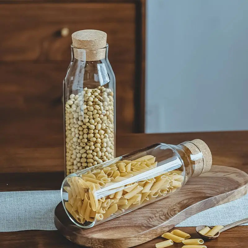 Glas Vorratsdose mit Korkdeckel 1200ml – Luftdicht, Feuchtigkeitsresistent für Kaffee, Tee & Gewürze