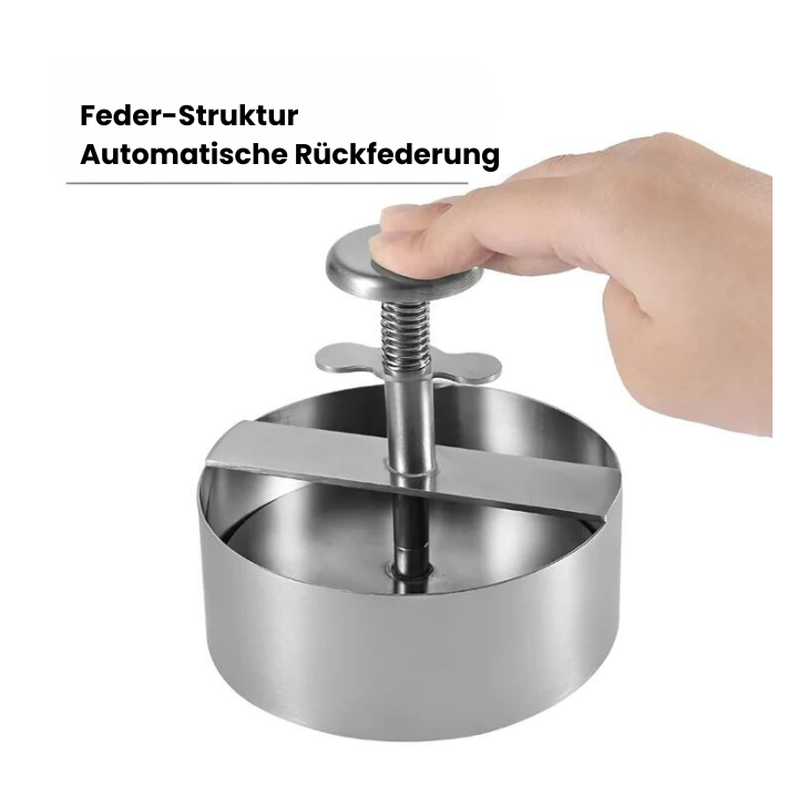 Fleischpresse Edelstahl für Perfekte Burger Patties, Klein und Groß, Leicht zu Reinigen