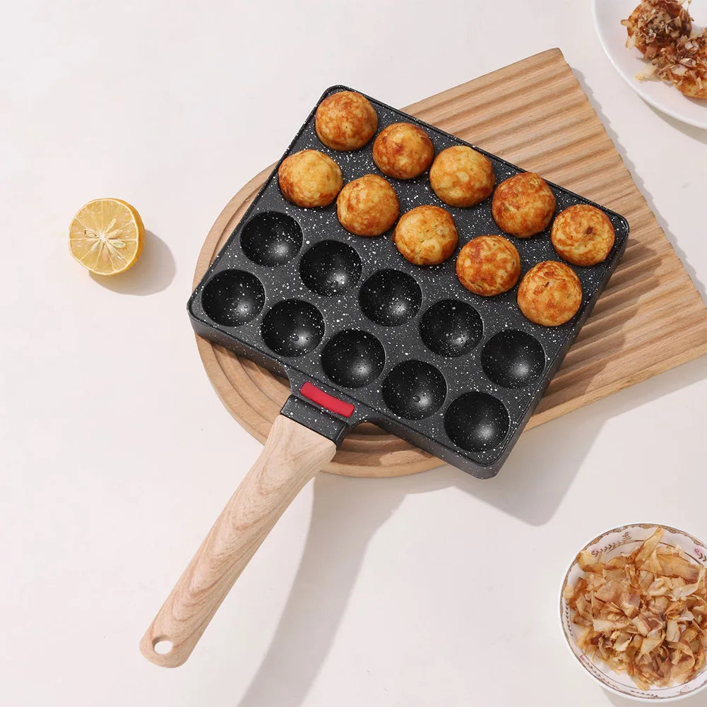 Takoyaki Pfanne Antihaft – 20er Form für Octopusbällchen & Mini-Pfannkuchen, Aluminium, 8,7 x 7,5 cm