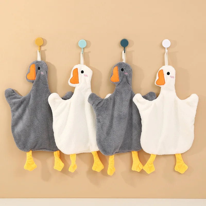Handtuch-Set 2 Stück – Doppelseitig & Verdickt – Koraalflor – Super Absorbierend – Enten-Design