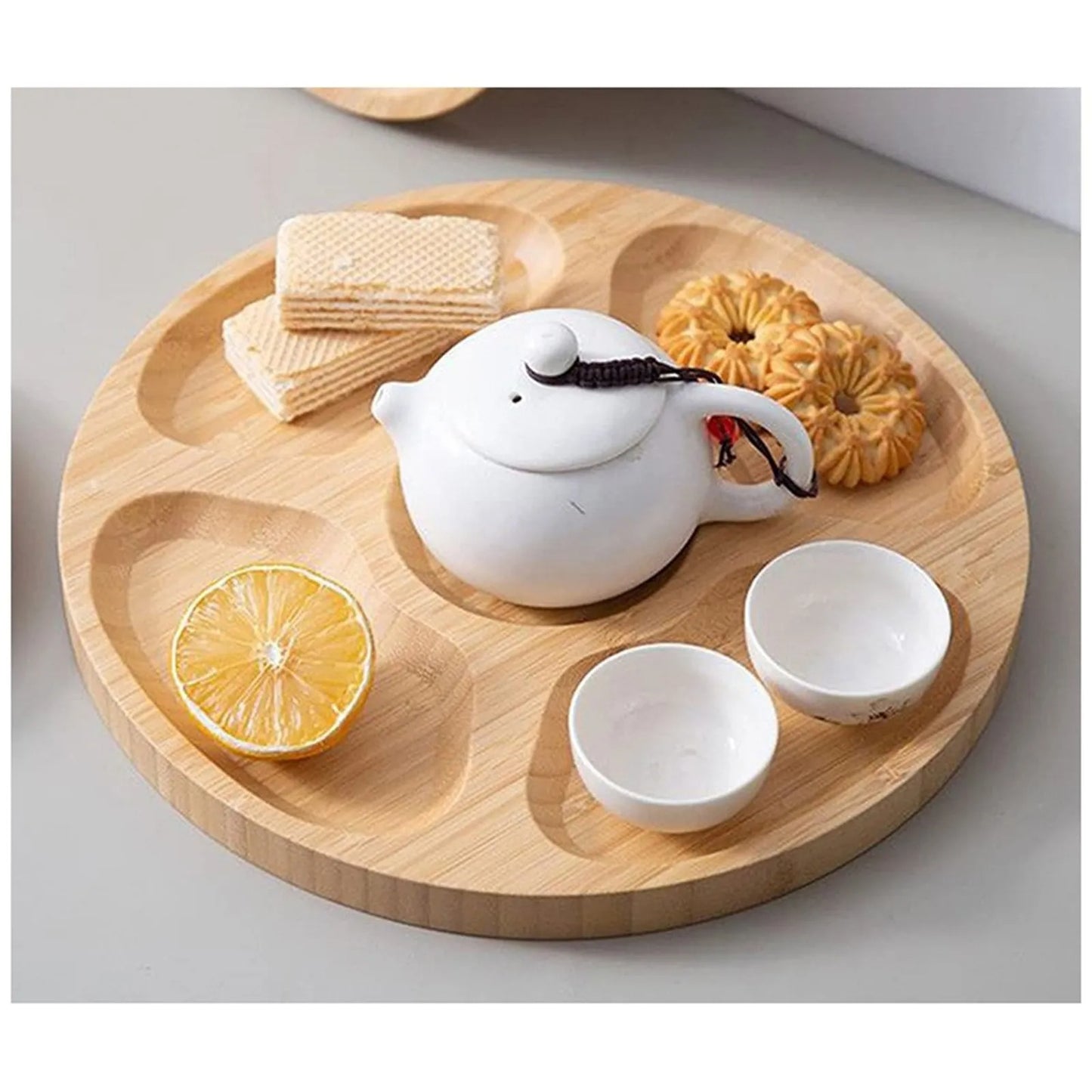 Bambus Snackschale mit 5 Fächern – Ø 20 cm