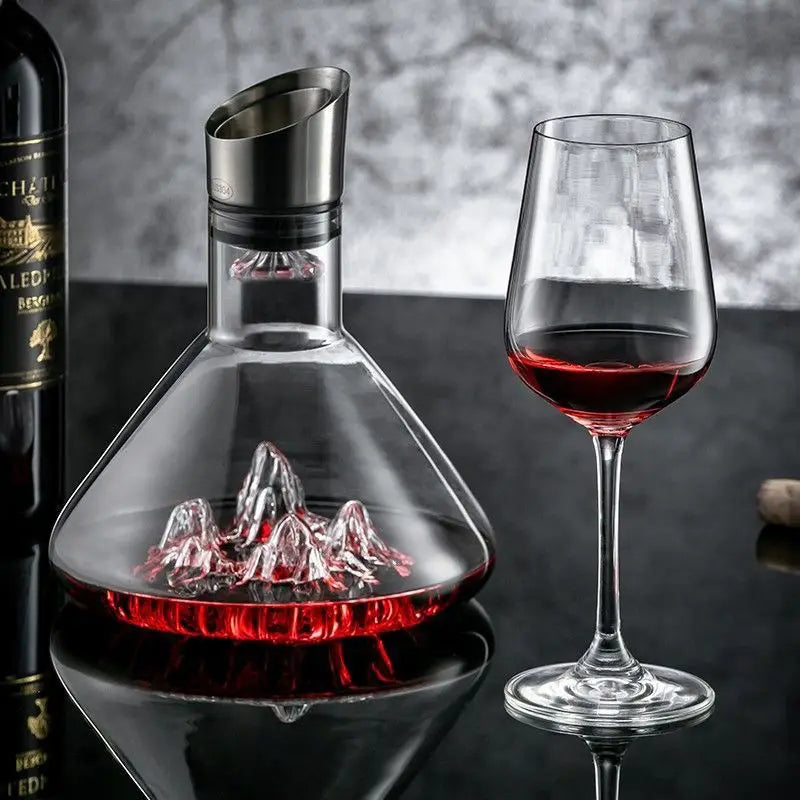Luxus Whisky Karaffe 1500 ml – Handgefertigte Kristallglas Weinkaraffe, Bleifrei, Verdicktes Design, Perfekt für Bar & Zuhause