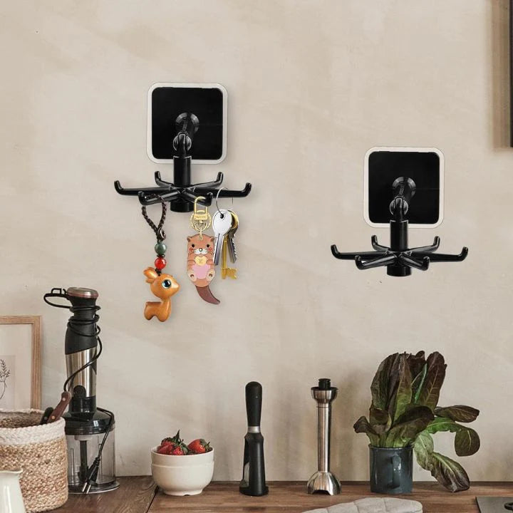 Drehbarer Haken | Selbstklebend | Platzsparend montierbar | ABS Kunststoff
